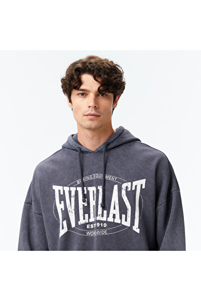 EVERLAST Αυθεντικό ανδρικό φούτερ με κουκούλα σε γκρι χρώμα Boxing Oversize