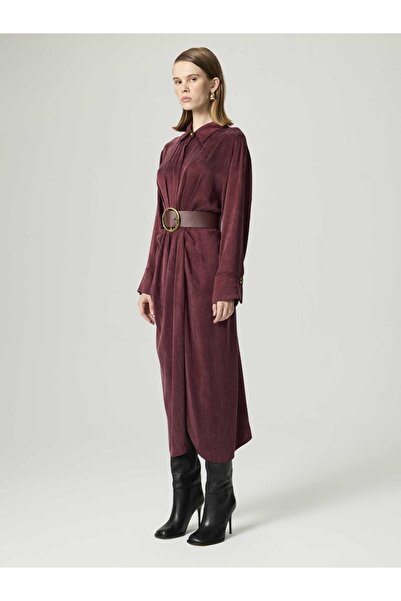 Nocturne Drape Detaylı Kemerli Maxi Elbise