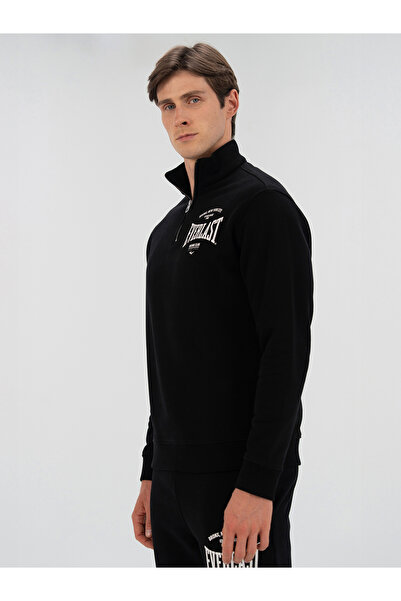 EVERLAST Ανδρικό φούτερ με μισό φερμουάρ Bronx NYC, κανονικό μαύρο