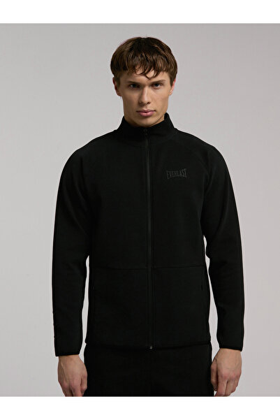EVERLAST Ever Relaxed Regular Μαύρο Ανδρικό φούτερ με ψηλό γιακά με φερμουάρ