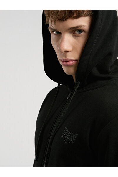 EVERLAST Ever Essentials Regular Black Men's Hooded Full Zip Sweatshirt