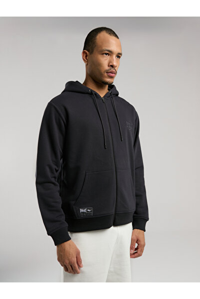 EVERLAST Ανδρικό φούτερ Ever Essentials Regular Anthracite με κουκούλα με φερμουάρ