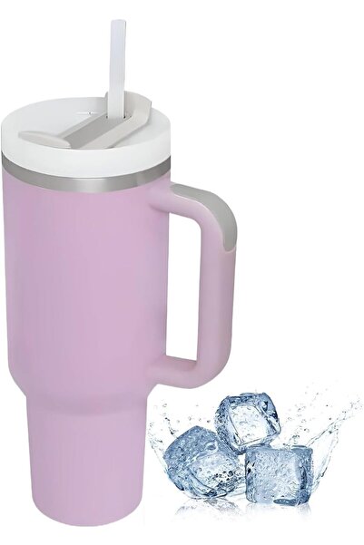 Generic Quencher Flowstate Tumbler Thermos Cup with Straw 1.18L Black | Stainless Steel Water Bottle