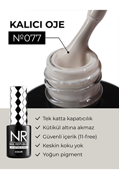 Nail Republic Kalıcı Oje NR Vintage 077 – Soft Vintage Renk, Kalıcı Jel Oje i...