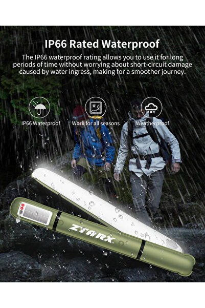 ZTARX Inflatable LED Light Tube, White and Multicolor, Solar Powered and USB Charging, Built-in Battery
