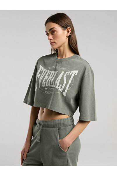 EVERLAST Authentic Boxing Wmn Khaki Women's Crop T-Shirt