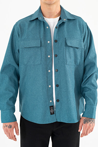 Souris Чоловічий синій спортивний піджак з двома кишенями на кнопках