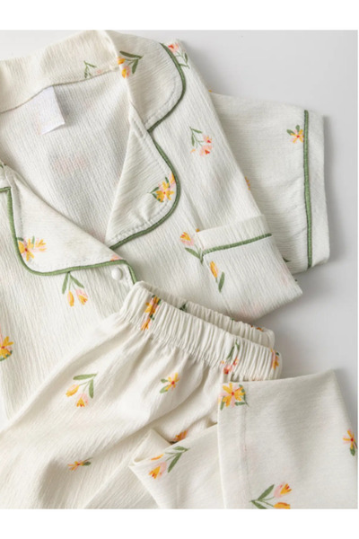 BAMBUTKİDS Uzun Kol Gömlek Yaka Kadın Pinterest Pijama Takımı - Mevsimlik Kad...