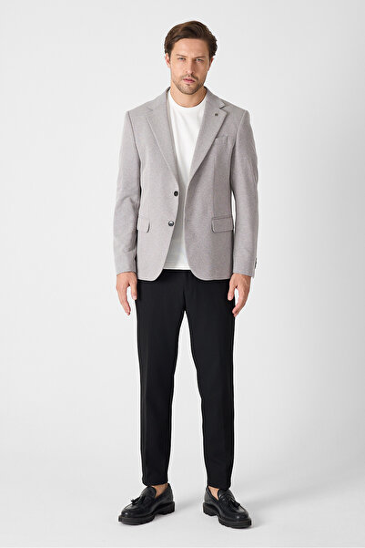 Frappoli Jawa Erkek Füme Pamuk Karışımlı Likralı Esneyen Kumaşlı Spor Blazer Ceket