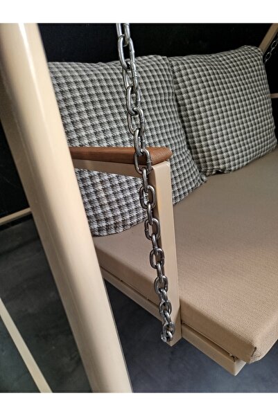 HAUSEV Salıncak HAKİ KUMAŞ çift kişilik salıncak balkon salıncağı bahçe salıncağı güneşlikli tenteli