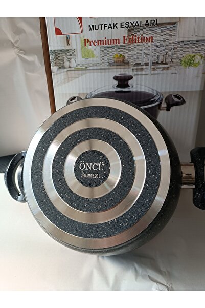 Öncü 22cm Granit Derin Tencere Gri