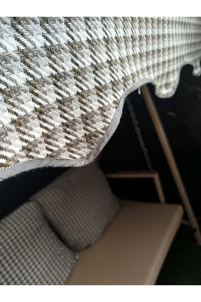 HAUSEV Salıncak HAKİ KUMAŞ çift kişilik salıncak balkon salıncağı bahçe salıncağı güneşlikli tenteli