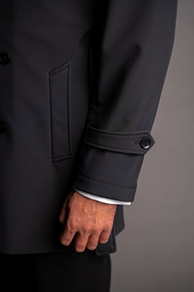 Couture For Gentlemen Men's black waterproof trench coat