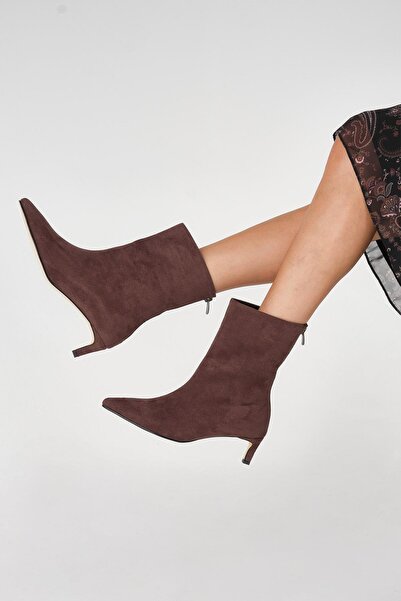 Mio Gusto Sheena Kahverengi İnce Topuklu Kadın Bot