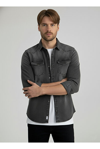 YXC Trend Maker Чоловіча сорочка Slim Fit Фума Легка чоловіча джинсова сорочка