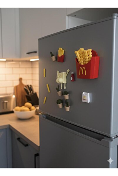 3DekorPusula Patates Poşet Klipsi/Magnetli Patates Kovası / Poşet Ağzı Sıkışt...