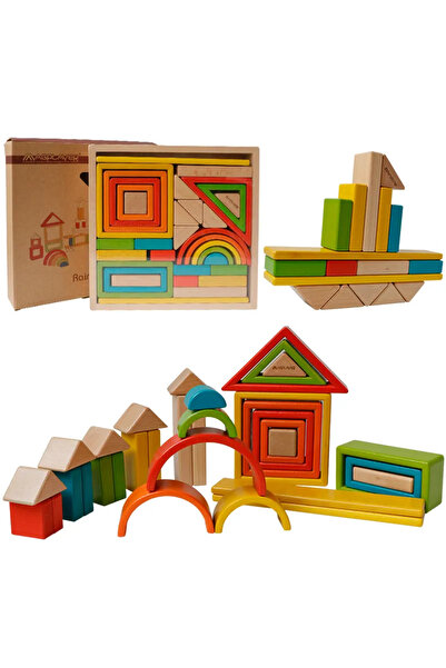 OEM Montessori Game for Children, 33 Wooden Pieces, Educational, with Geometric Shapes, Developing