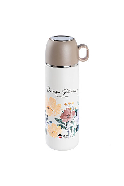 DKADI Okadi Brown Patterned Stainless Steel Thermos with Cup 400ml