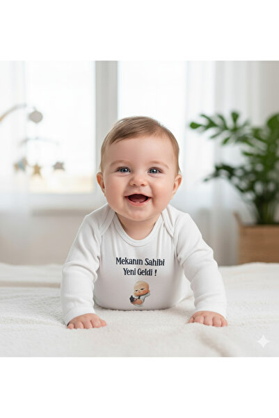 vitmo Özel Tasarım Bu Seneki Hediyen Benim %100 Doğal Pamuk Organik Baskılı Çıtçıtlı Uzun Kollu Body Zıbın