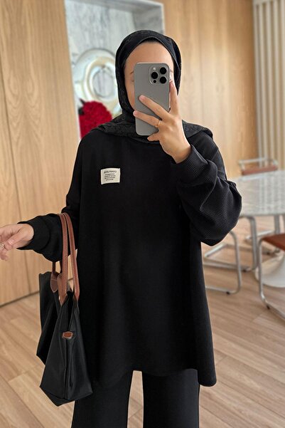 Ka Hijab Ribbed Sports Suit - Black