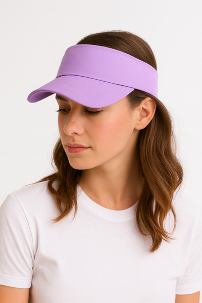 CapZone قبعة واقية للجنسين، قبعة تنس للحماية من الأشعة فوق البنفسجية، 100% قطن أرجواني