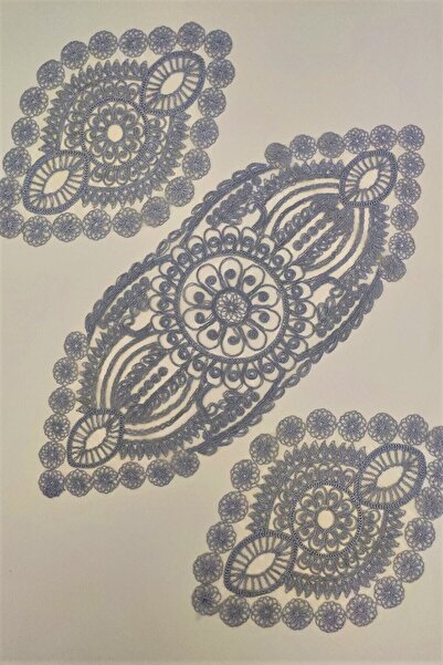 Çt Çeyizci Tekstil Living Room Set, Bedroom 3 Piece Coffee Table Cloth, Table Cloth 3 Piece Room Set