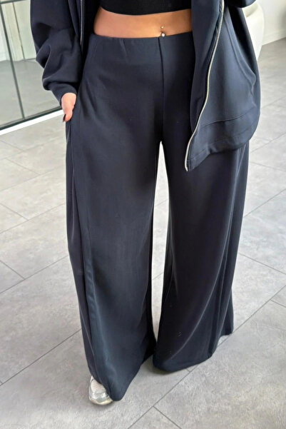 Le Savu SHILSEE ЖІНОЧИЙ МОДАЛЬНИЙ ТКАНИНИ КАПЮШОН ЗІ ЗІМБАЛЬНИКОМ-СВІТЕР-СПОРТИВНИЙ КОМПЛЕКТ СИНІЙ