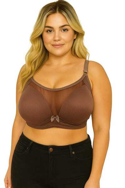 wear treasure Σουτιέν C CUP χωρίς ενδύματα συγκράτησης, με λεπτομέρεια από τούλι στο μπροστινό μέρος, με σχέδιο κηρήθρας, με σύρματα στο πλάι για στήριξη και σύρματα συγκράτησης