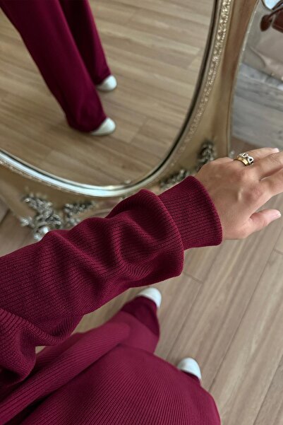 Ka Hijab Ribbed Sports Suit - Burgundy