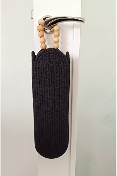 MİESSA Coș de baie din răchită, suport pentru pungi organizator multifuncțion...