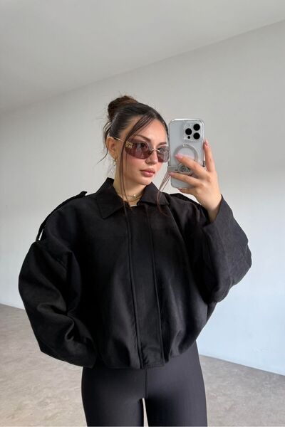 ALVOR supradimensionat Bomber Jachetă din piele moale