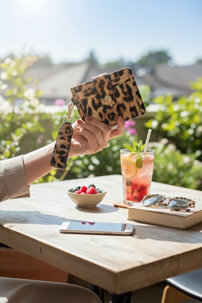Classbag Kadın Leopar Anahtarlık Detaylı Kartlık