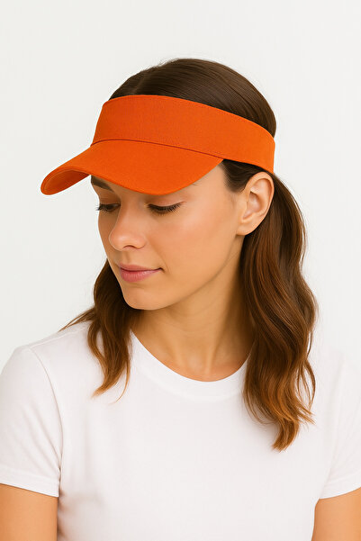 CapZone قبعة واقية للجنسين، قبعة تنس للحماية من الأشعة فوق البنفسجية، 100% قطن برتقالي