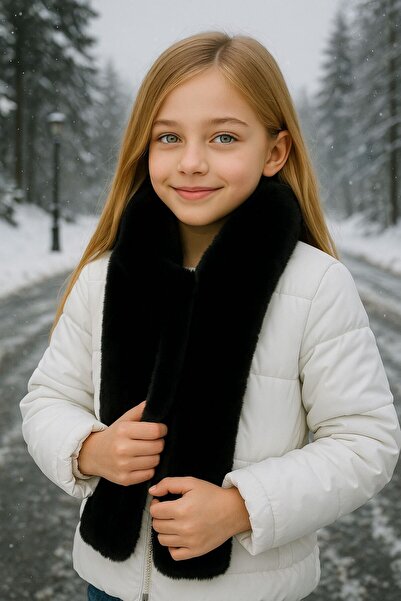 MARBERRY М'яка плюшева чорна дитяча нашийна