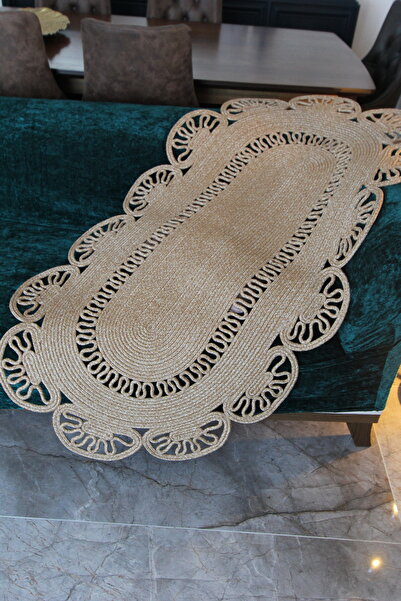 F&A COLLECTION Güneş Jüt Kilim, Paspas, Mutfak Halısı, Banyo Halısı, Oturma O...