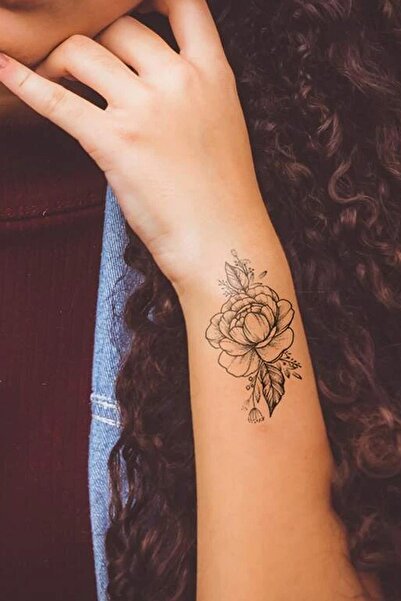 New Obsessions Roseni karakalem Çiçek Desenli Geçici Dövme