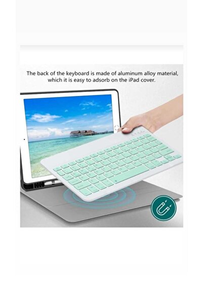 EHZ TEKNOLOJİ IPad Xiaomi Samsung Huawei Tablet Laptop Uyumlu Renkli Bluetooth Bağlantılı Klavye+Mouse Set