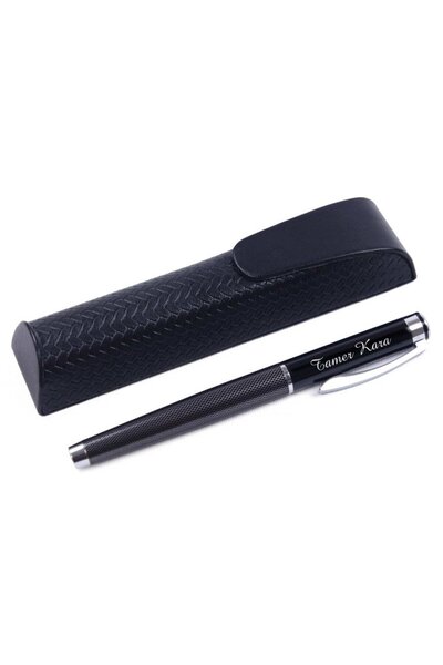 Kalemedair Kişiye Özel Deri Kutulu Metal Desenli Roller Imza Kalemi