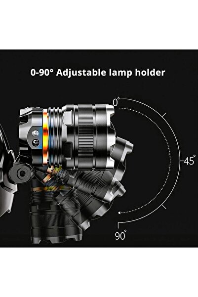 FAVBOX Sensörlü Zoomlu Profesyonel 3000 Lümen Xhp50 Led Usb'li Şarjlı Kafa Lambası