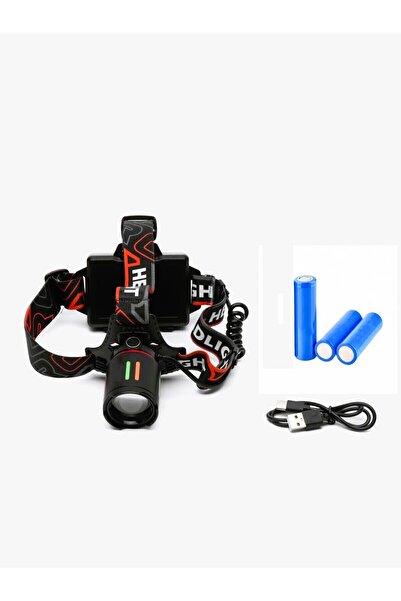 FAVBOX 3000 Lümen Şarjlı Profesyonel Zoomlu Kamp Avcı Balıkçı Kafa Lambası Feneri