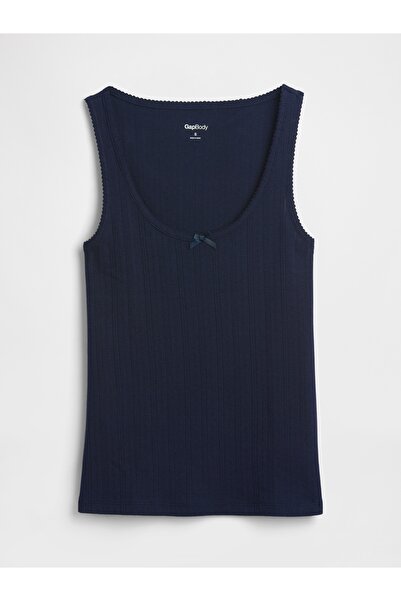 GAP Kadın Lacivert Pointelle Scoopneck Tank Pijama Üstü