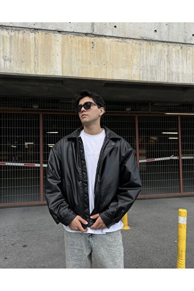 LOES MOMENT Yeni Sezon Oversize Vintage Deri Ceket UNİSEX
