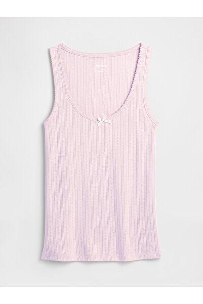 GAP Kadın Pembe Pointelle Scoopneck Tank Pijama Üstü