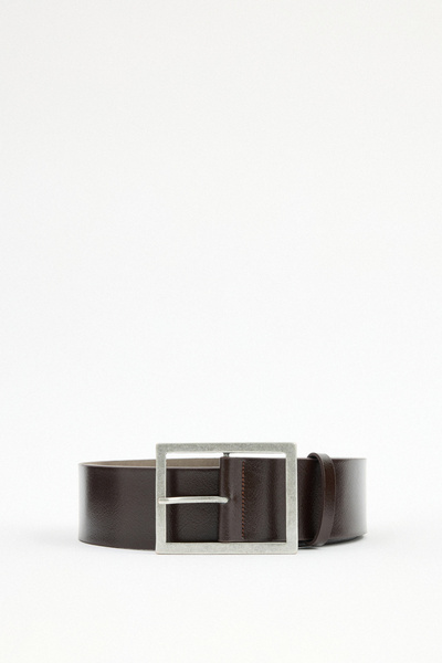 LUTVELIZADE Kemer 2504 - Eskitme İnce Tokalı Acı Kahve Kadın Kemer