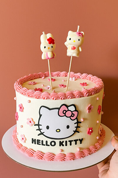 Atelier Mis Mum Hello Kitty Temalı Pasta Mumu Seti – Doğum Günü, 1 Yaş, Kız Ç...