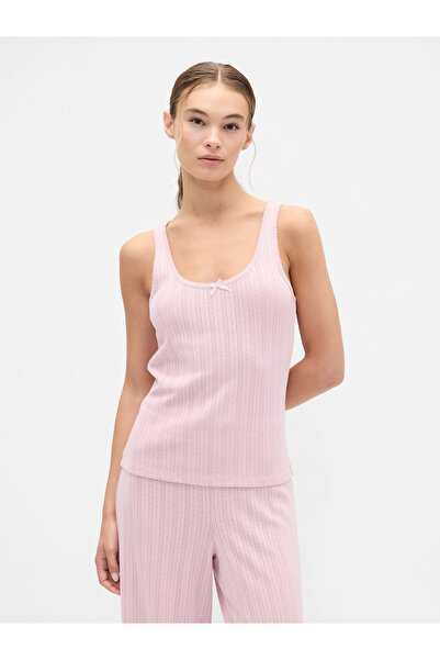 GAP Kadın Pembe Pointelle Scoopneck Tank Pijama Üstü