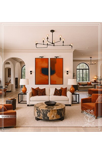 Tablomtr Yanık İzler - Dijital Baskılı Siyah Metal Çerçeveli Gerçek Camlı 2'l...