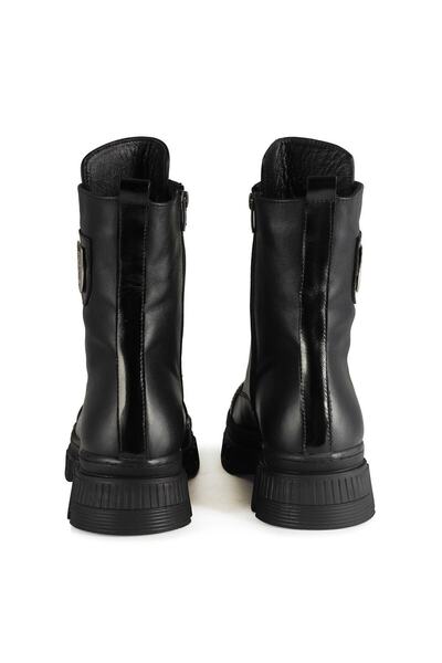 37Numara Büyük Numara Kadın Bot 41-42-43-44 Siyah Hakiki Deri