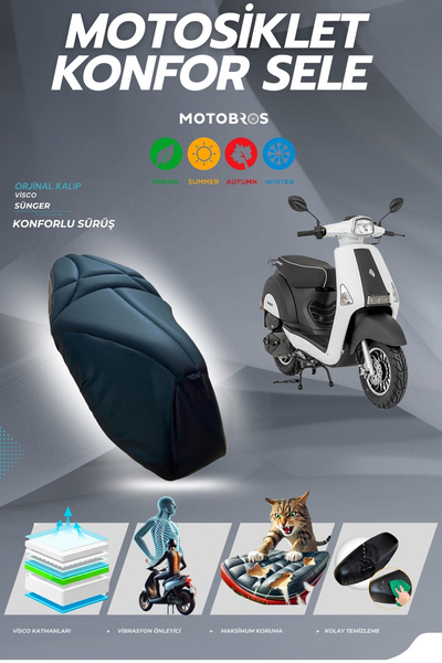 Motobros Husa de șa Mondial 50 Revival Konfor Visco Sponge (REZISTENTĂ LA RUP...