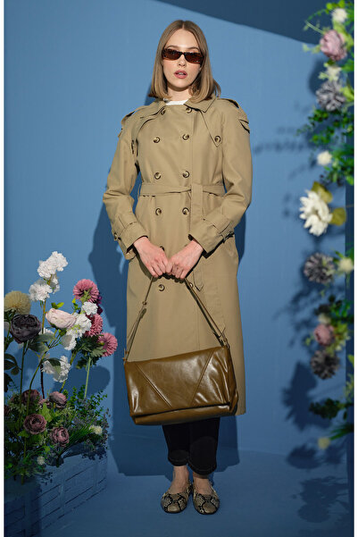 Fatma Atasoy Oversize Sütlü Kahve Trençkot